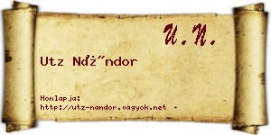 Utz Nándor névjegykártya