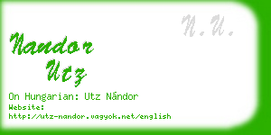 nandor utz business card